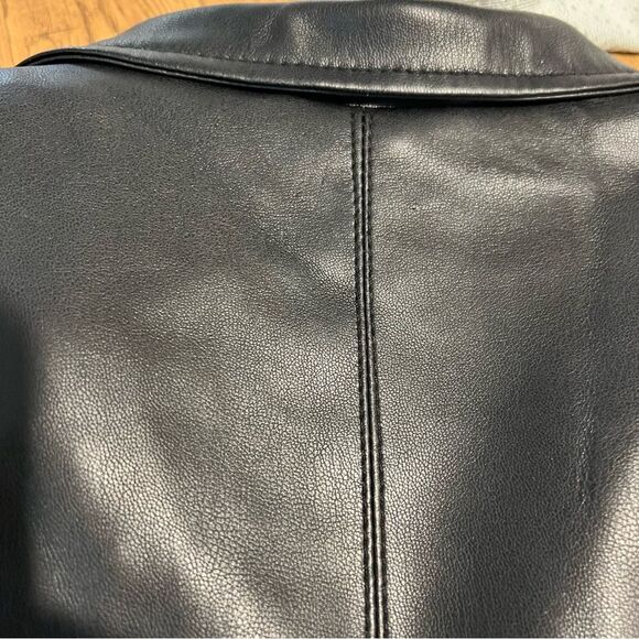 Cole Haan Signature Women’s Faux Vegan Leather Jacket Quilted Lining Size Large - Picture 13 of 13